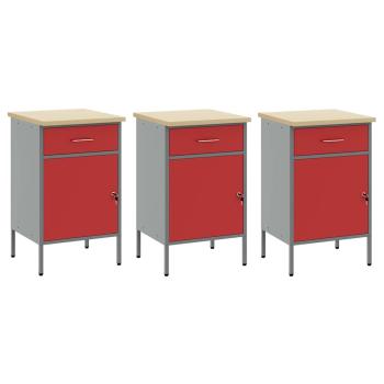 8-teiliges Werkbank-Set Rot Stahl