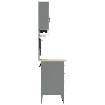 8-teiliges Werkbank-Set aus schwarzem Stahl