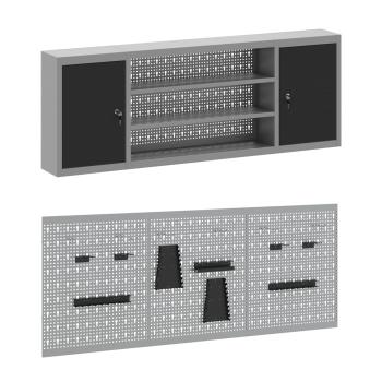 7-teiliges Werkbank-Set Schwarz Stahl