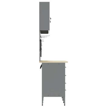 7-teiliges Werkbank-Set Schwarz Stahl