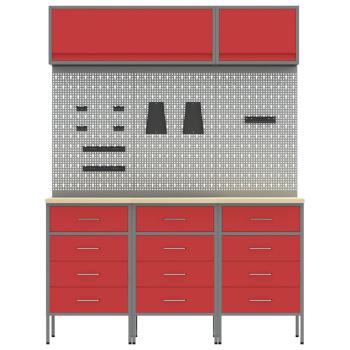 8-teiliges Werkbank-Set Rostfrei