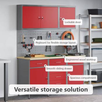 8-teiliges Werkbank-Set Roter Stahl