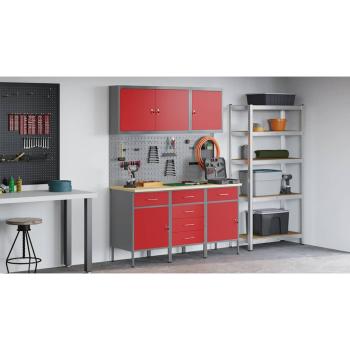 8-teiliges Werkbank-Set Roter Stahl