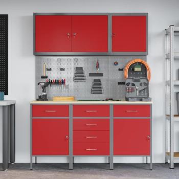 8-teiliges Werkbank-Set Roter Stahl