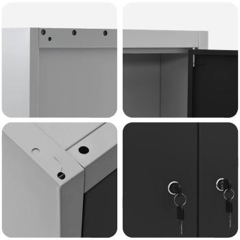 10-teiliges Arbeitskabinet und Pegboard-Set in Schwarz aus MDF und Metall