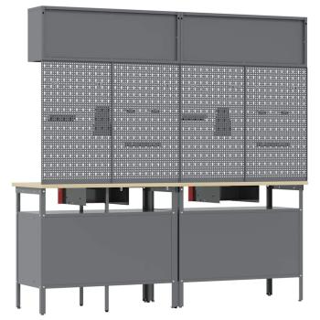 8-teiliges Werkbank-Set aus rotem Stahl