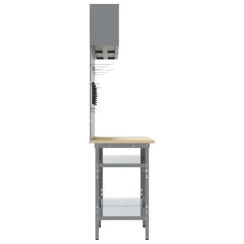 Werkbank-Set 8 stk. Schwarz und Grau 200 x 55 x 200 cm