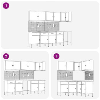 12-teiliges Werkstattschrank- und Lochwandset in Rot aus MDF und Metall