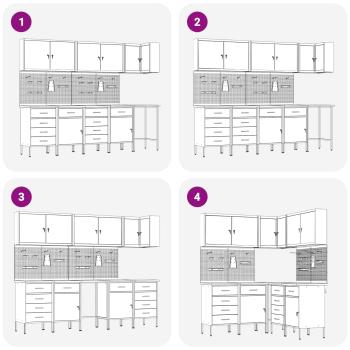 12-teiliges Werkstattschrank- und Pegboard-Set Schwarz MDF und Metall