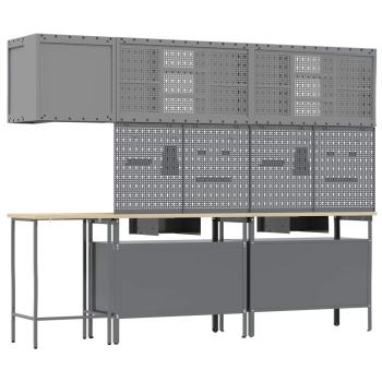 10-teiliges Werkzeuglager-Set in Schwarz aus Holzwerkstoff und Metall