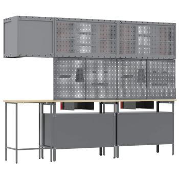 10-teiliges Werkzeuglager-Set aus rotem Holz und Metall