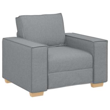 3-teiliges Sofa-Set mit Kissen Hellgrau Stoff