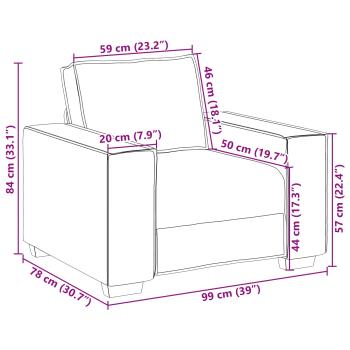3-teilige Sofagarnitur mit Kissen, Dunkelgrauer Stoff
