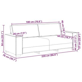 3-teiliges Sofa-Set mit Kissen schwarzer Stoff