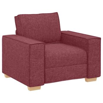 3-teilige Sofaset mit Kissen in Weinrot