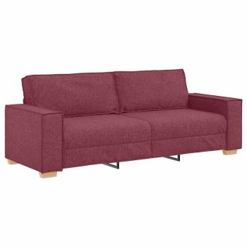 3-teilige Sofaset mit Kissen in Weinrot