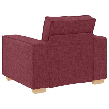 3-teilige Sofaset mit Kissen in Weinrot