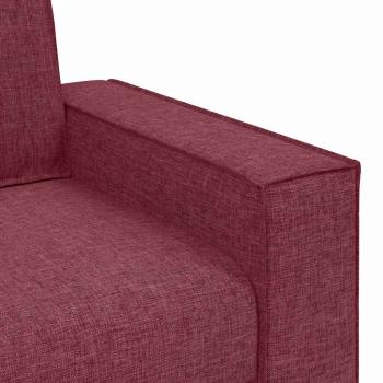 3-teilige Sofaset mit Kissen in Weinrot
