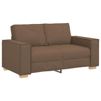 3-teiliges Sofaset mit Kissen braunes Gewebe