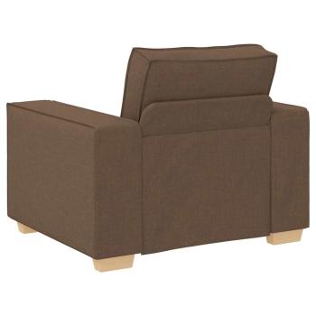 3-teiliges Sofaset mit Kissen braunes Gewebe