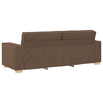 3-teiliges Sofaset mit Kissen braunes Gewebe
