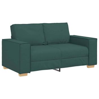3-teiliges Sofa-Set mit Kissen in Dunkelgrünem Stoff