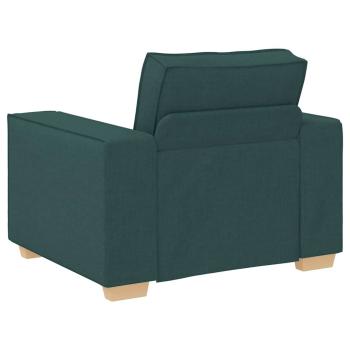 3-teiliges Sofa-Set mit Kissen in Dunkelgrünem Stoff