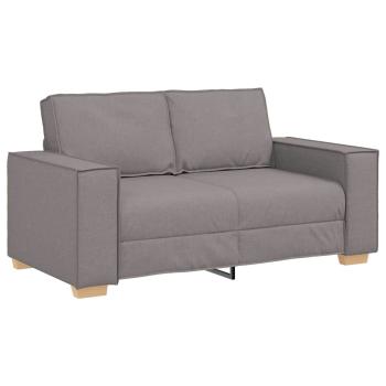 3-teiliges Sofaset mit Kissen aus taupefarbenem Stoff