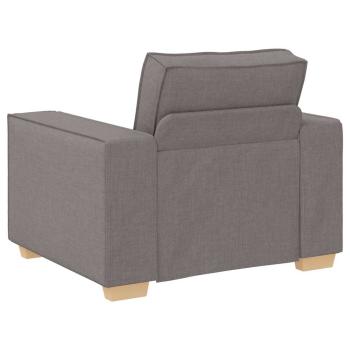 3-teiliges Sofaset mit Kissen aus taupefarbenem Stoff