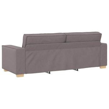 3-teiliges Sofaset mit Kissen aus taupefarbenem Stoff