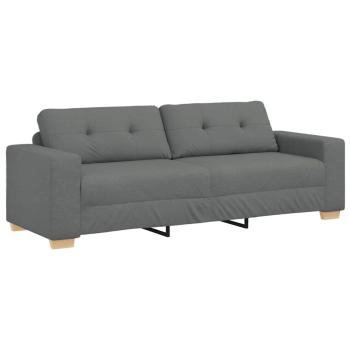 3-teiliges Sofaset mit Kissen in Dunkelgrau