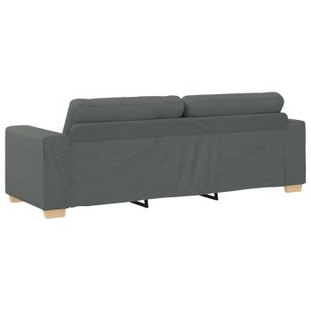 3-teiliges Sofaset mit Kissen in Dunkelgrau