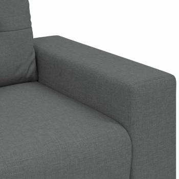3-teiliges Sofaset mit Kissen in Dunkelgrau