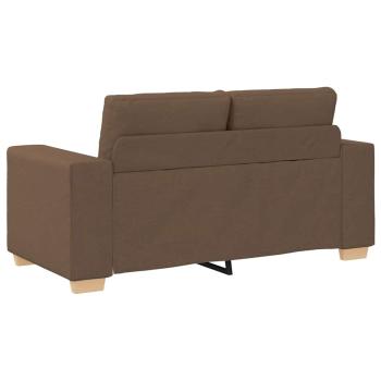 3-teiliges Sofa-Set mit Kissen aus braunem Stoff