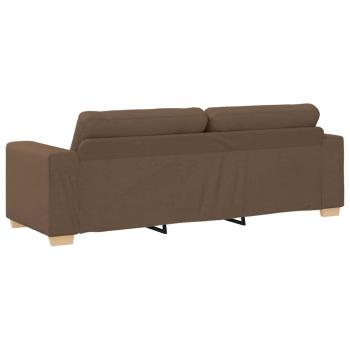 3-teiliges Sofa-Set mit Kissen aus braunem Stoff