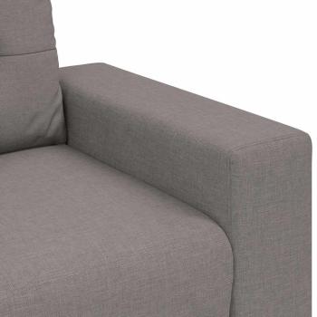 3-teilige Sofagarnitur mit Kissen aus taupefarbenem Stoff