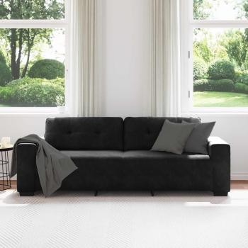 3-teiliges Sofaset mit Kissen, braunes Kunstleder