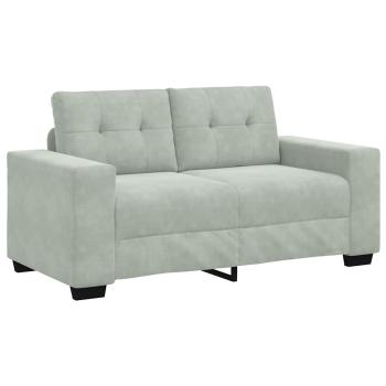 3-teilige Sofagarnitur mit Kissen Hellgrau Velvet
