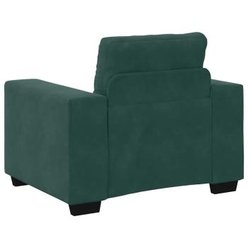 3-teiliges Sofaset mit Kissen in dunkelgrünem Samt
