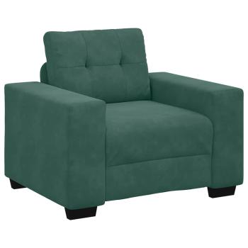 3-teiliges Sofaset mit Kissen in dunkelgrünem Samt