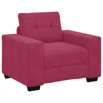 3-teiliges Sofaset mit Kissen Weinrot Samt