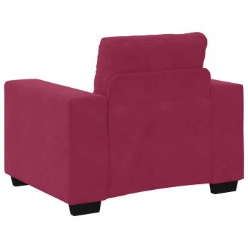 3-teiliges Sofaset mit Kissen Weinrot Samt