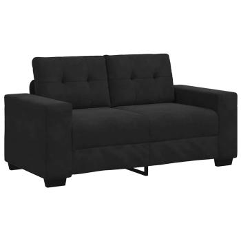 3-teiliges Sofaset mit Kissen aus schwarzem Samt