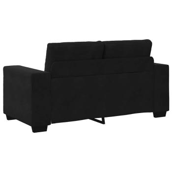 3-teiliges Sofaset mit Kissen aus schwarzem Samt