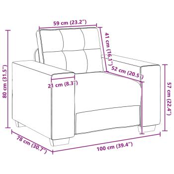3-teiliges Sofaset mit Kissen aus braunem Samt