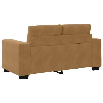 3-teiliges Sofaset mit Kissen aus braunem Samt