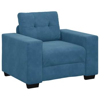 3-teilige Sofaset mit Kissen Blau Velvet