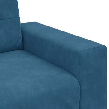 3-teilige Sofaset mit Kissen Blau Velvet