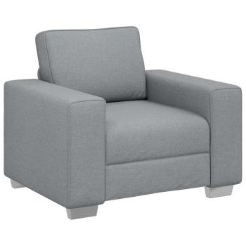 3-teiliges Sofaset mit Kissen in hellem Grau