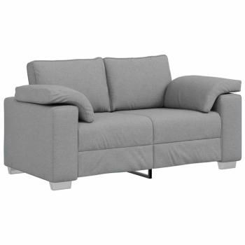 3-teiliges Sofaset mit Kissen in hellem Grau